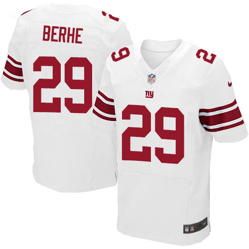 Men's Elite Nat Berhe Nike Jersey White Road - #29 NFL New York Giants